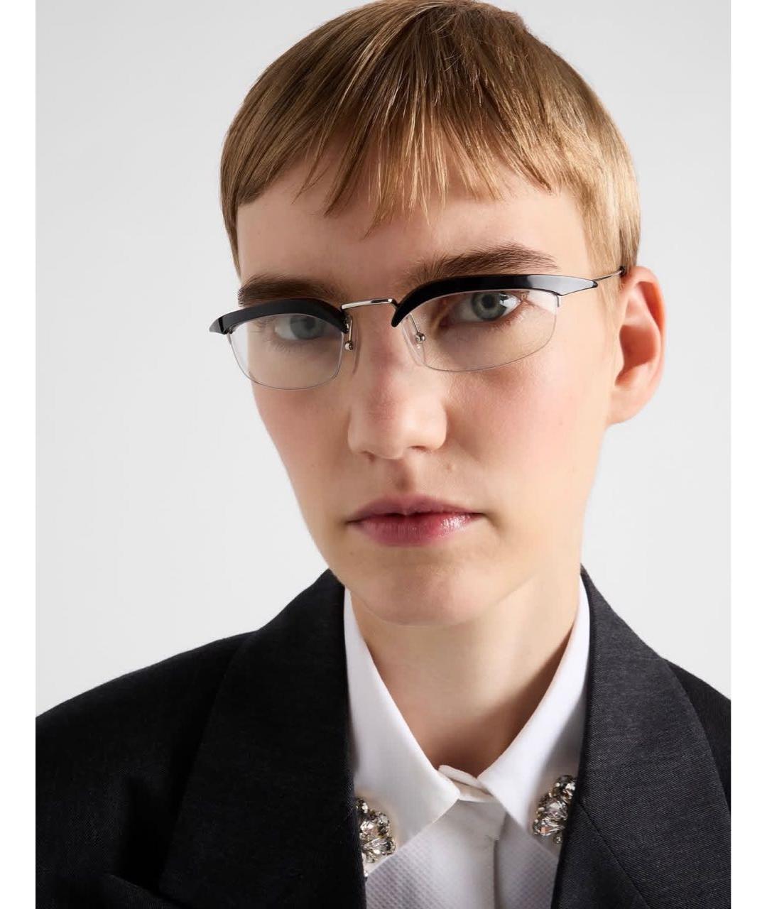 PRADA Черные металлические солнцезащитные очки, фото 5