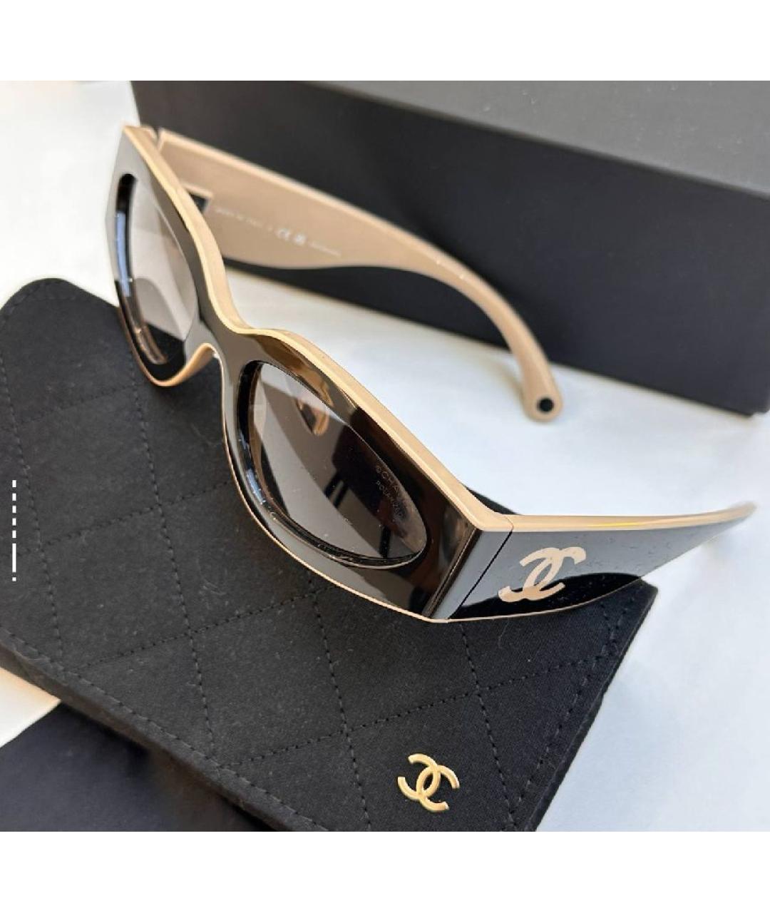 CHANEL Черные пластиковые солнцезащитные очки, фото 4