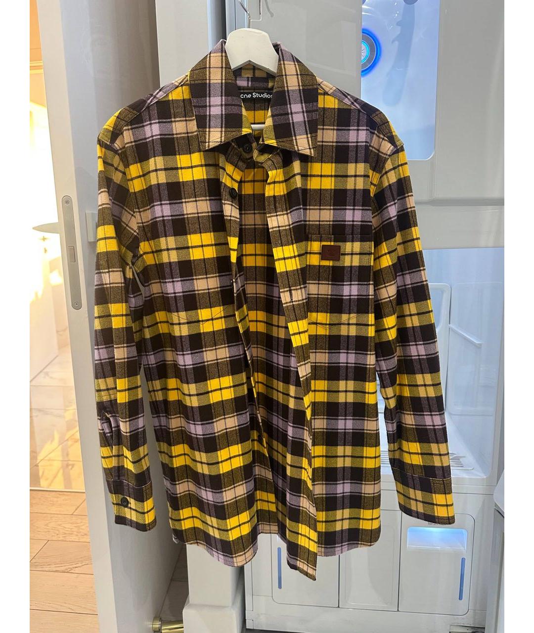 ACNE STUDIOS Желтая хлопковая рубашка, фото 7