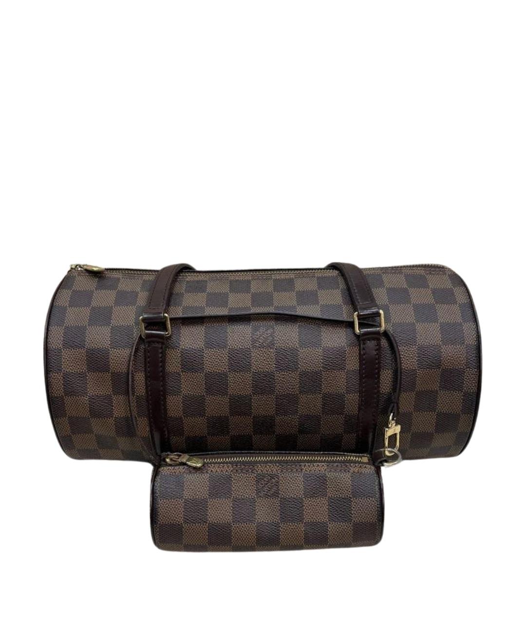 LOUIS VUITTON Коричневая кожаная сумка с короткими ручками, фото 1