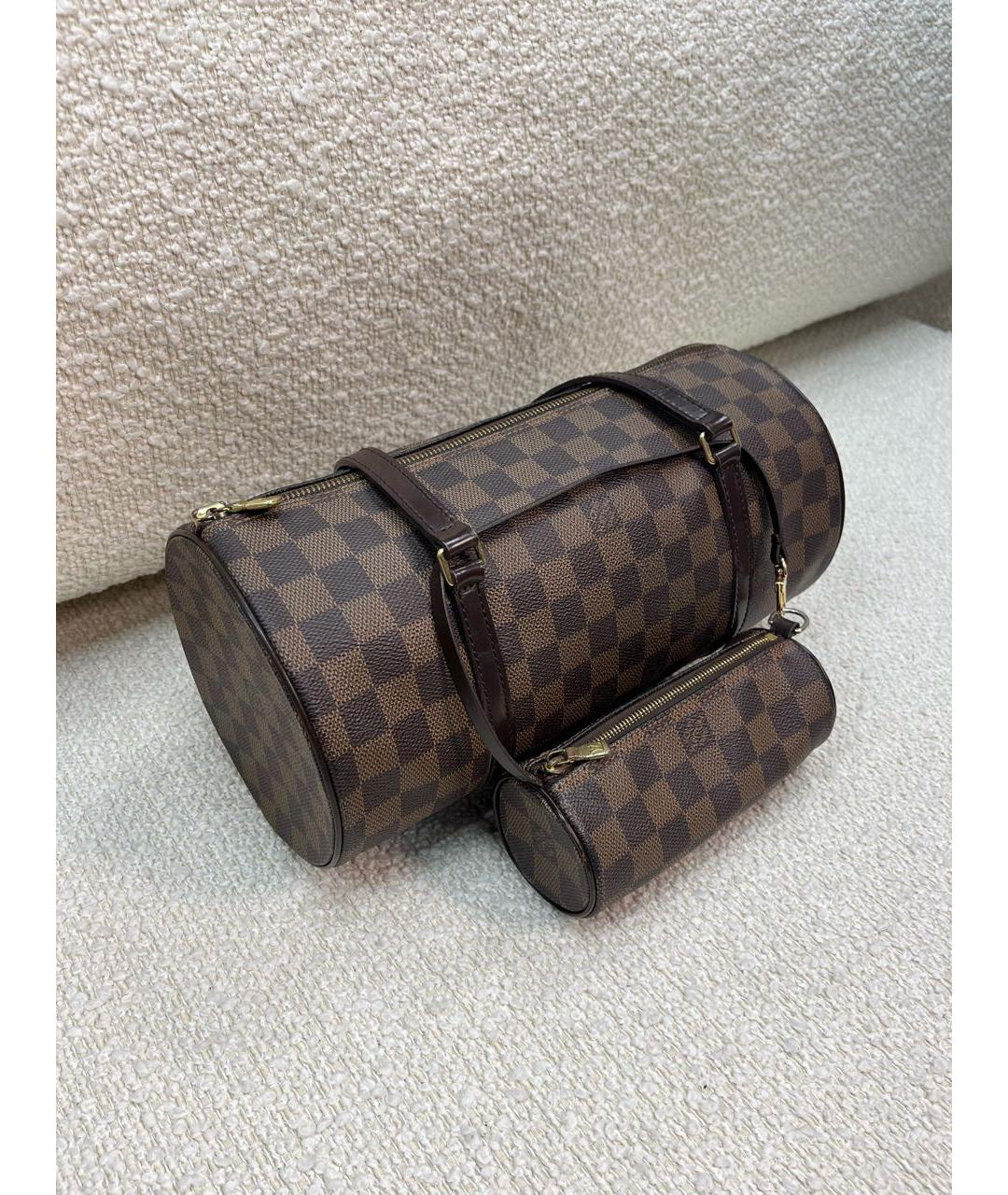 LOUIS VUITTON Коричневая кожаная сумка с короткими ручками, фото 2