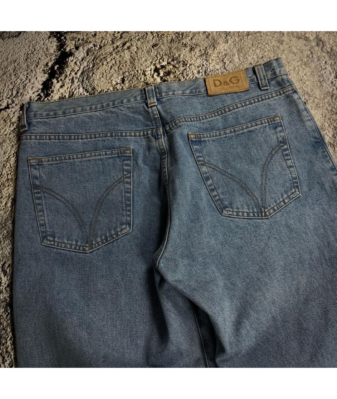 DOLCE&GABBANA Голубые хлопковые джинсы, фото 7