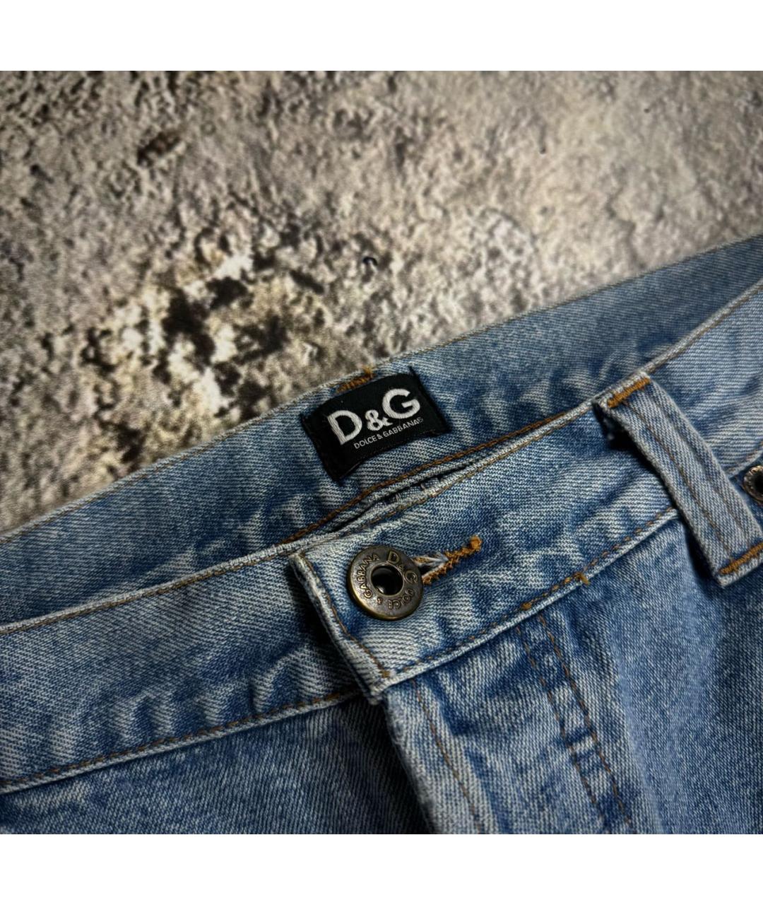 DOLCE&GABBANA Голубые хлопковые джинсы, фото 3
