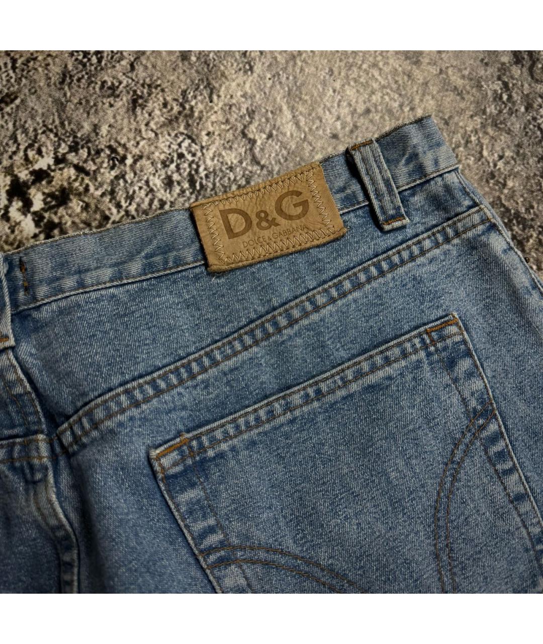 DOLCE&GABBANA Голубые хлопковые джинсы, фото 8