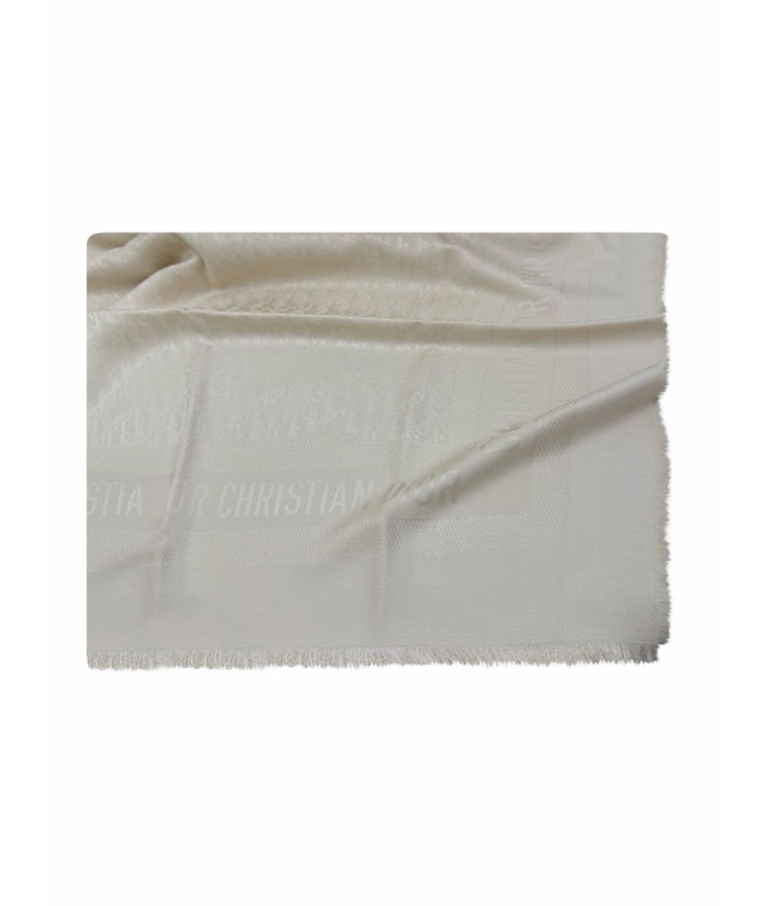 CHRISTIAN DIOR Бежевый шерстяной платок, фото 1