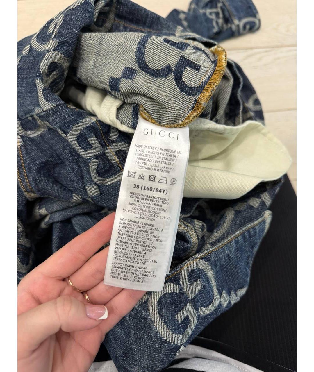GUCCI Темно-синий хлопковый комбинезон, фото 5