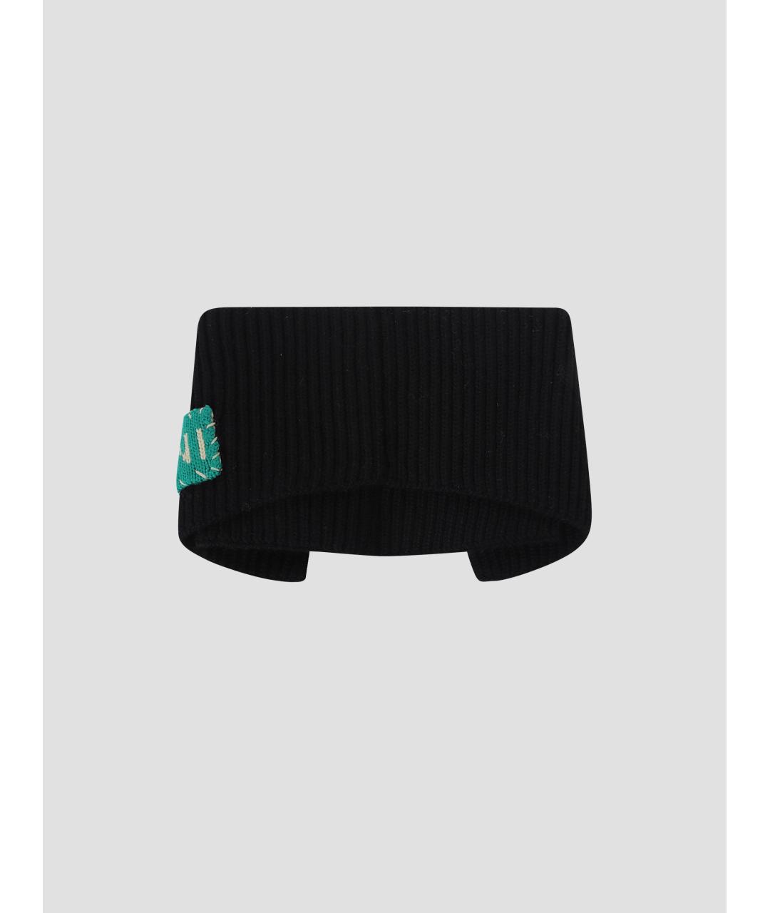 MARNI Черный шерстяной шарф, фото 2