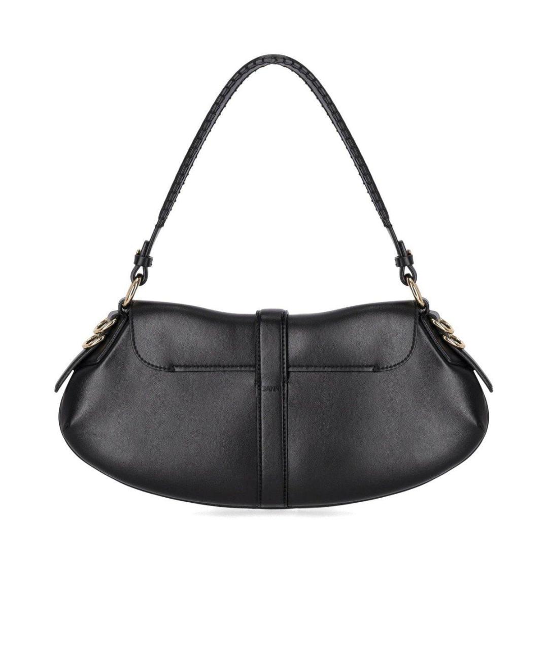 GANNI Черная кожаная сумка через плечо, фото 2