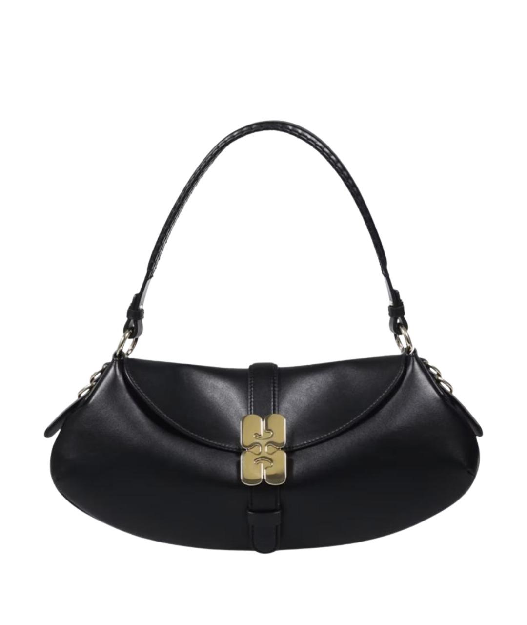 GANNI Черная кожаная сумка через плечо, фото 1