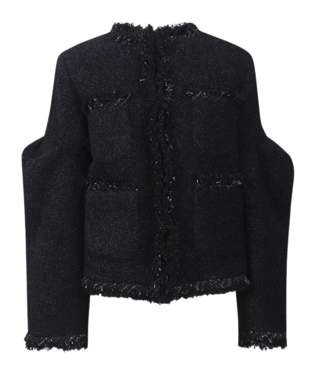 SACAI Черный полиамидовый жакет/пиджак, фото 1