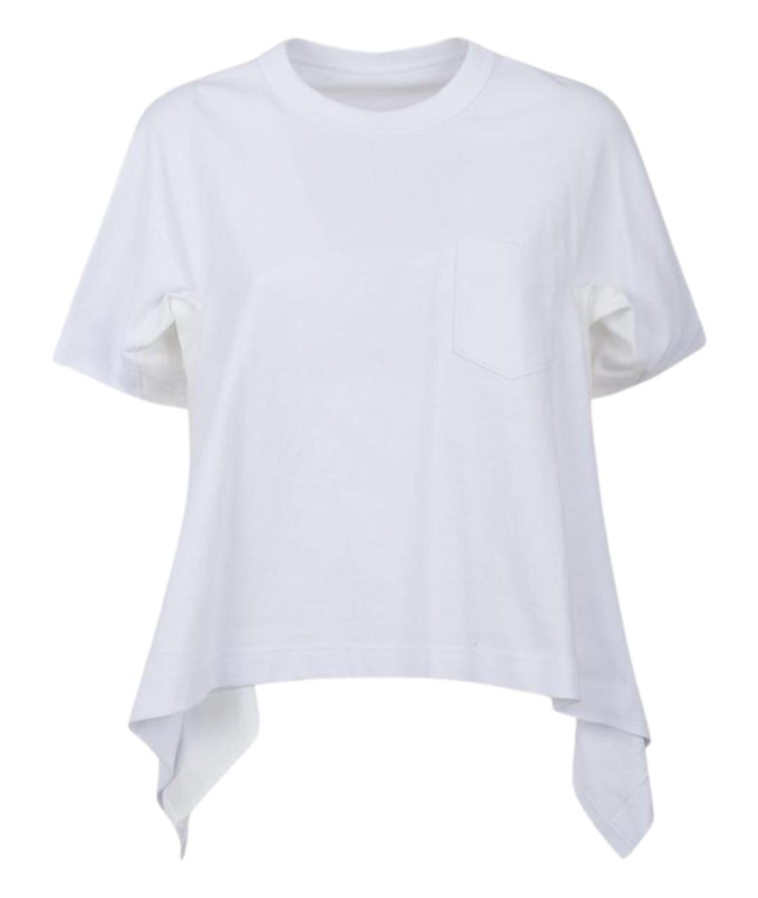 SACAI Белая хлопковая футболка, фото 1