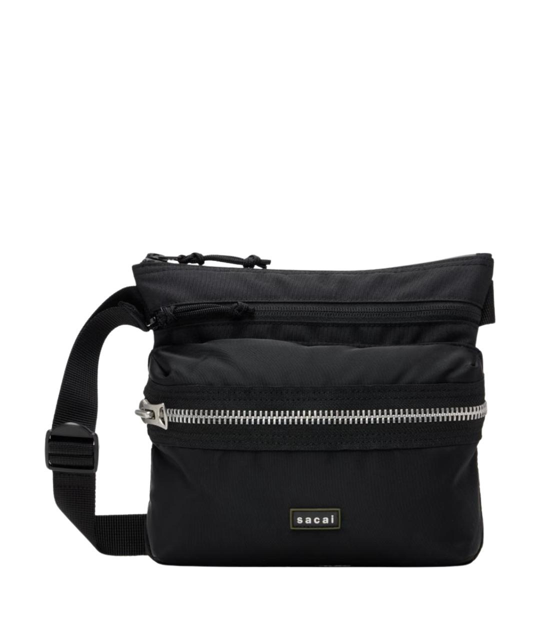 SACAI Черная тканевая сумка через плечо, фото 1