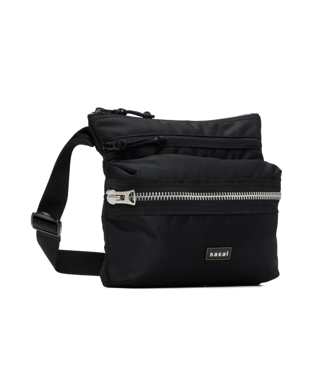 SACAI Черная тканевая сумка через плечо, фото 3