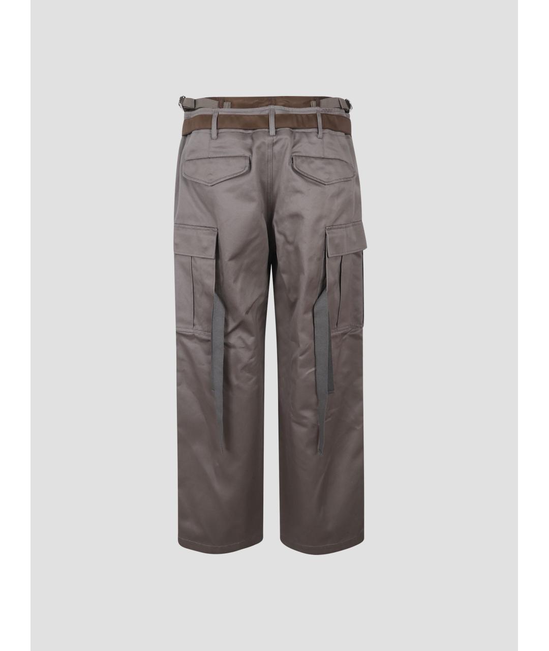 SACAI Серые хлопковые повседневные брюки, фото 2