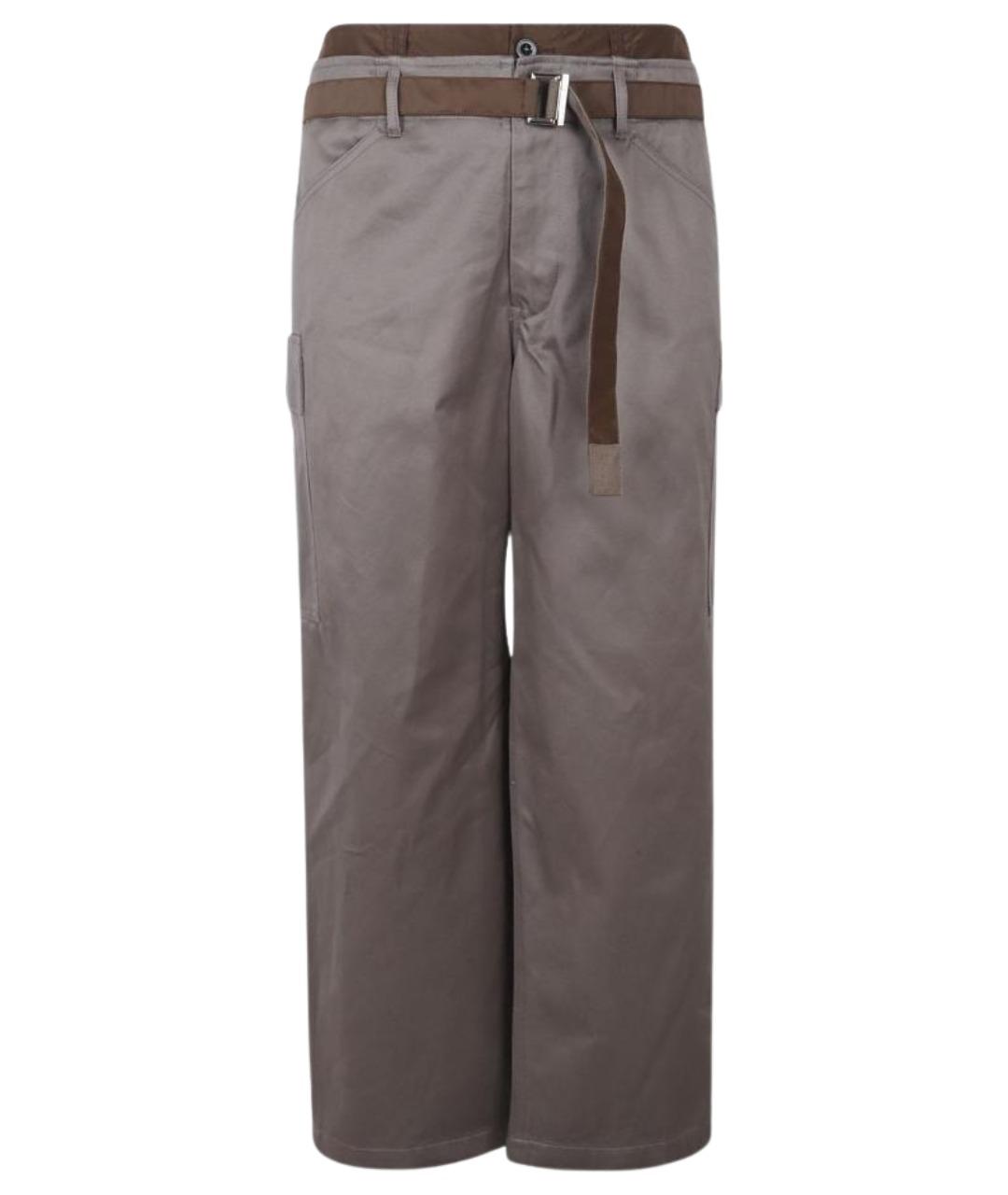 SACAI Серые хлопковые повседневные брюки, фото 1