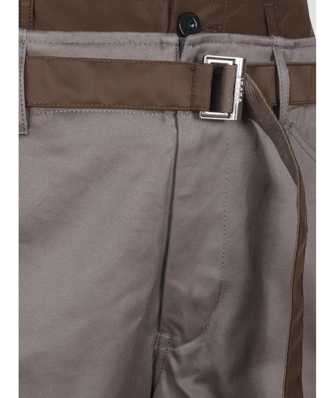 SACAI Серые хлопковые повседневные брюки, фото 3