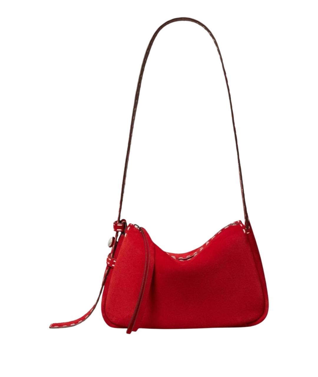 TORY BURCH Красная замшевая сумка через плечо, фото 1