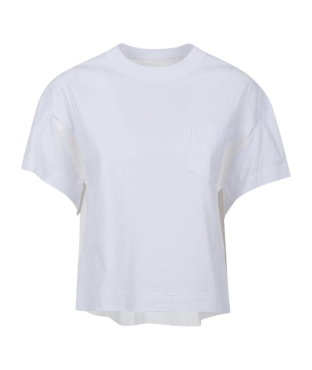 SACAI Белая хлопковая футболка, фото 1
