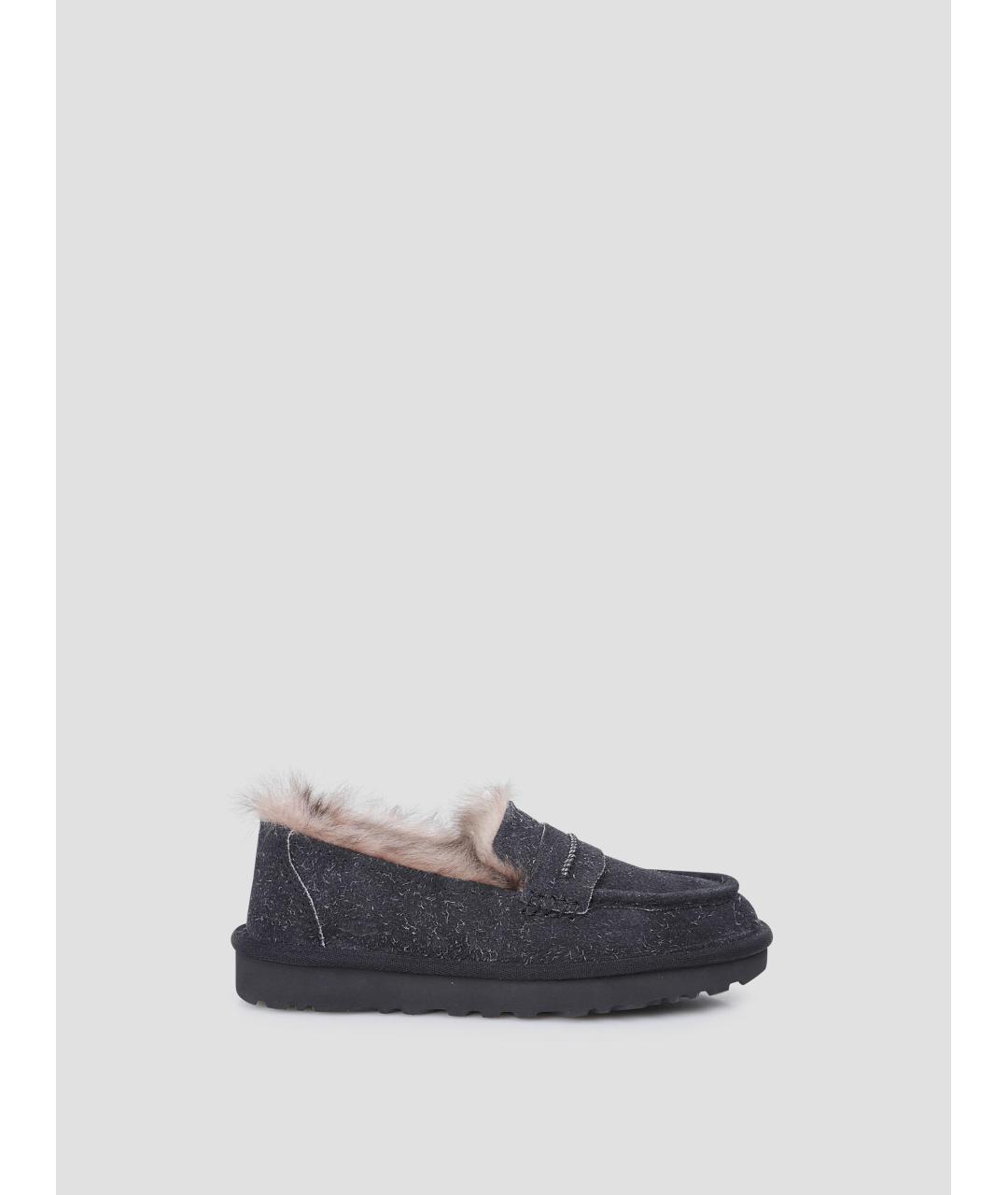 UGG AUSTRALIA Черные замшевые лоферы, фото 4