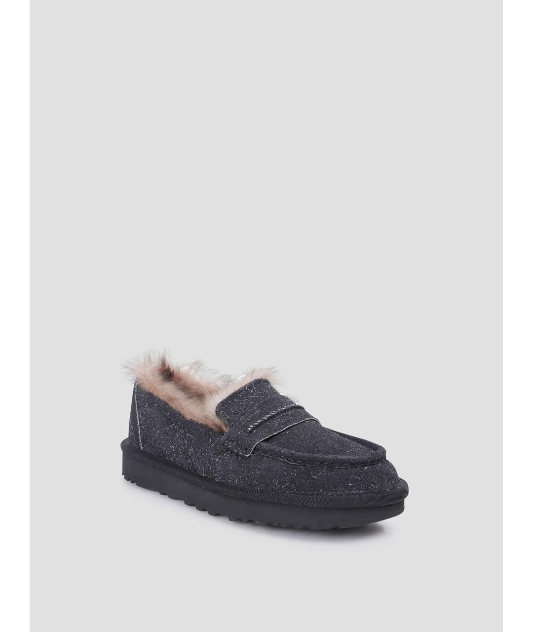 UGG AUSTRALIA Черные замшевые лоферы, фото 3