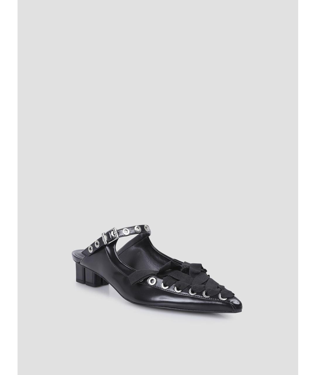 GANNI Черные мюли из искусственной кожи, фото 3