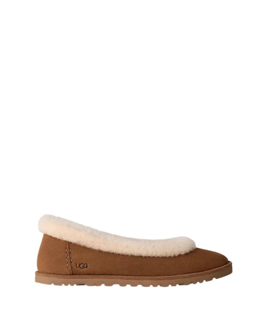 UGG AUSTRALIA Коричневые замшевые балетки, фото 1