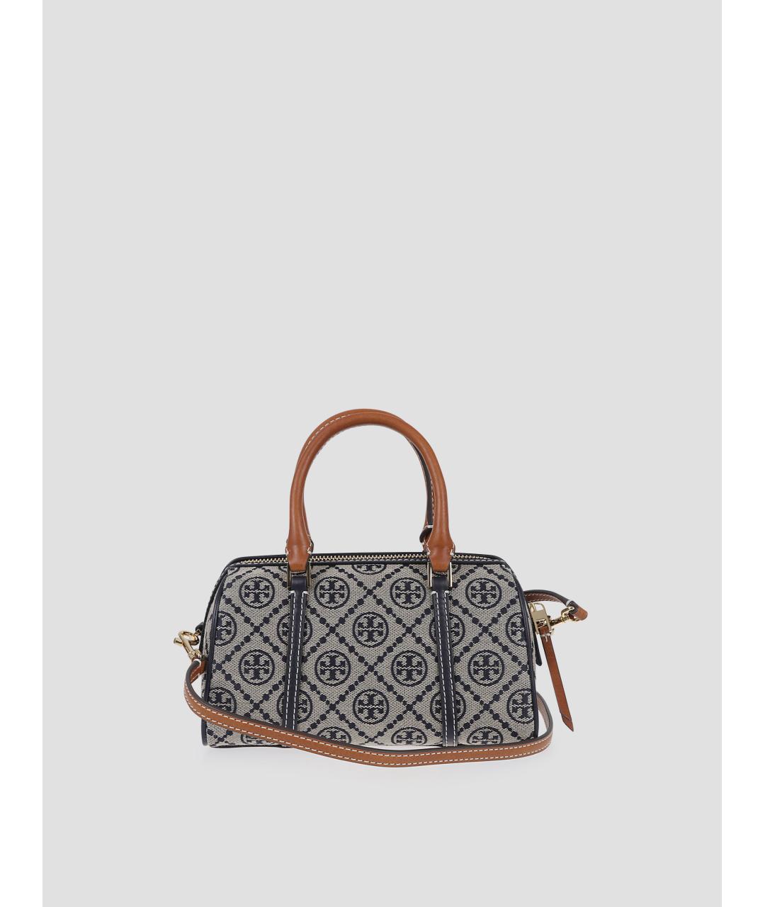 TORY BURCH Темно-синяя жаккардовая сумка тоут, фото 2