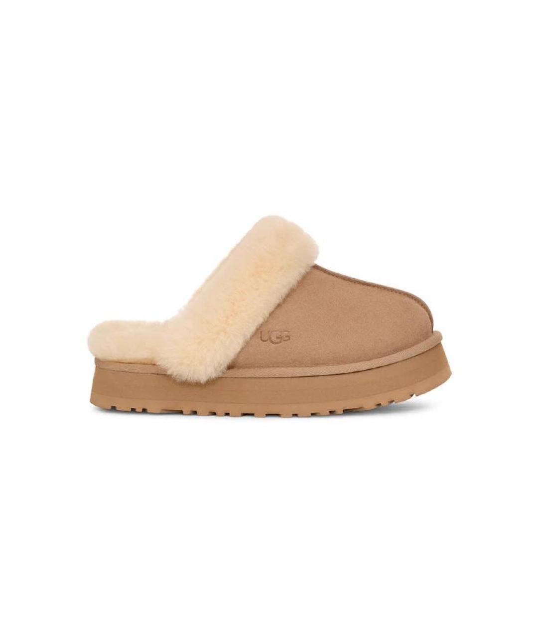 UGG AUSTRALIA Бежевые замшевые сабо, фото 1