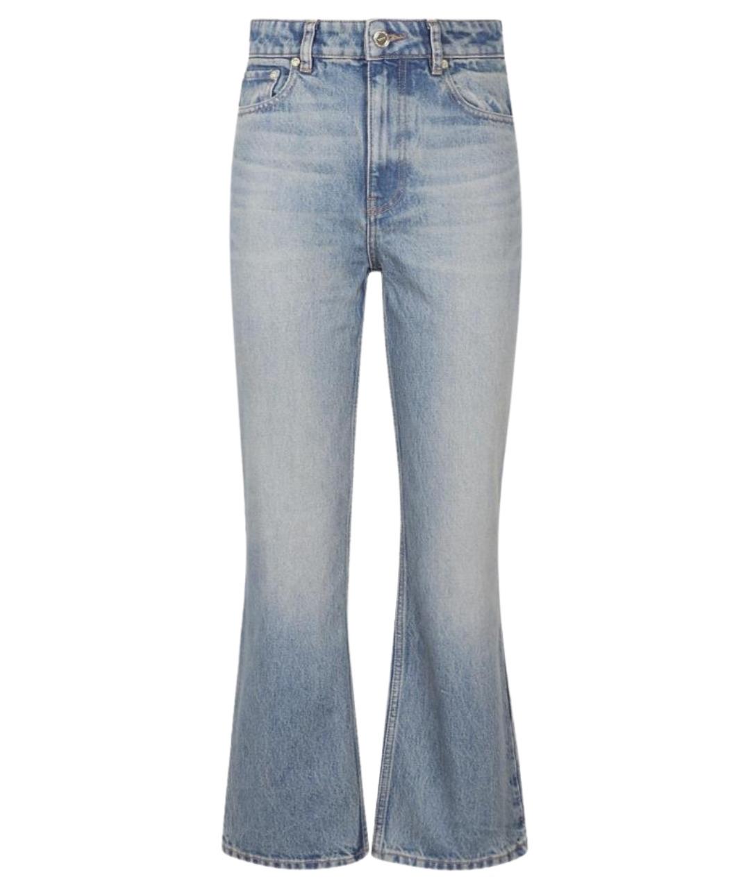 GANNI Голубые хлопковые джинсы клеш, фото 1