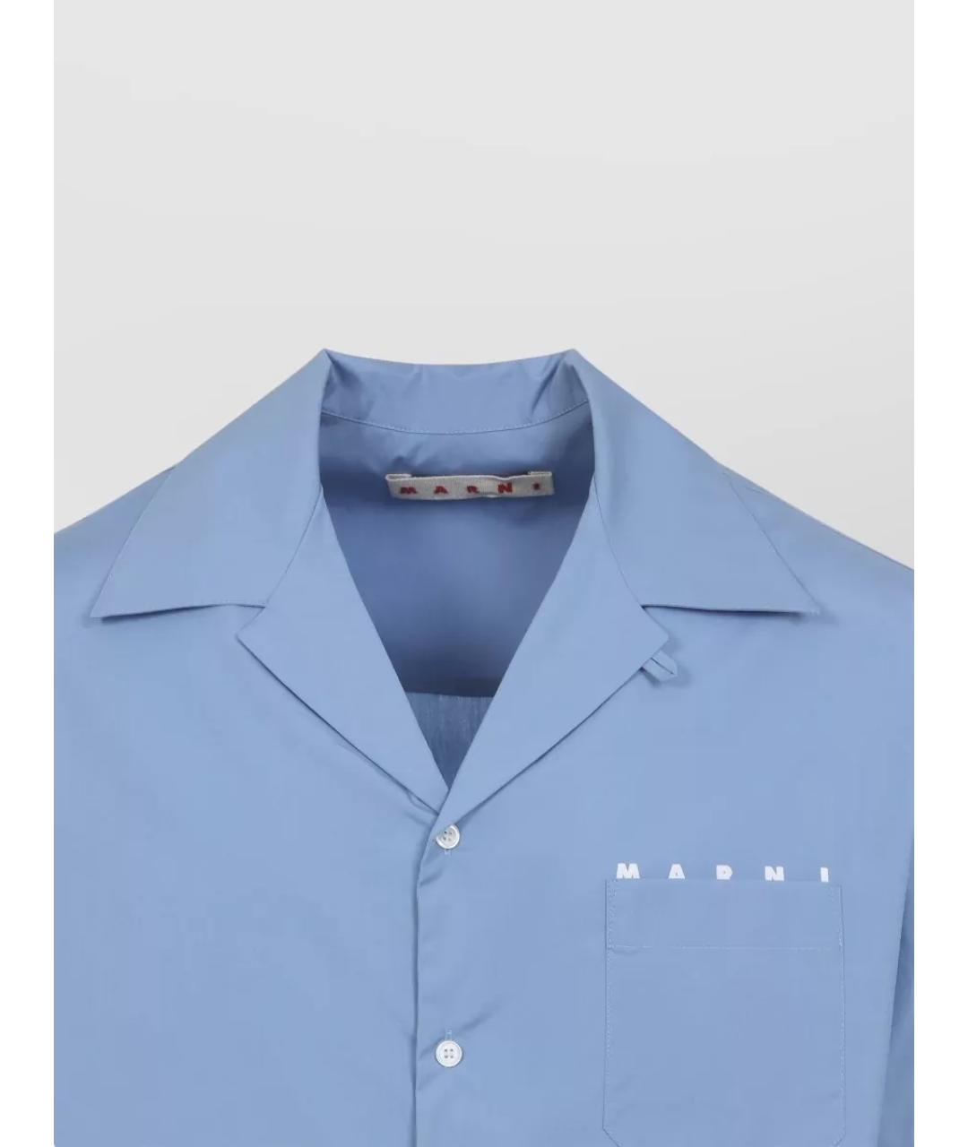MARNI Голубая хлопковая кэжуал рубашка, фото 3