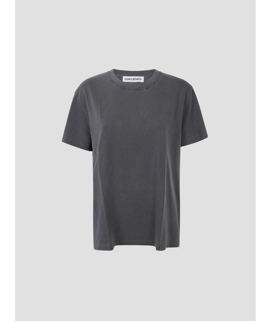 OUR LEGACY Серая хлопковая футболка, фото 4