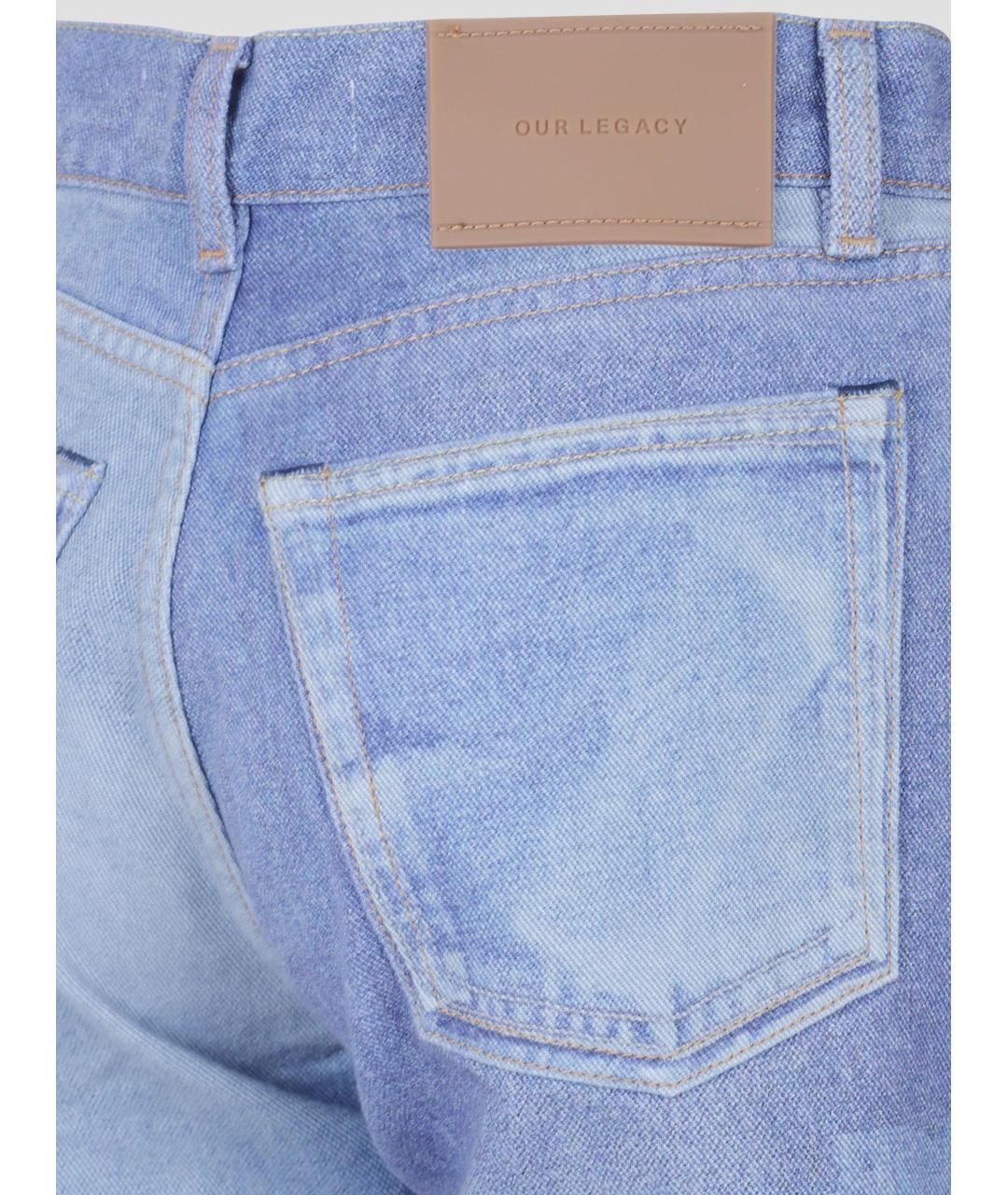 OUR LEGACY Синие хлопковые прямые джинсы, фото 3