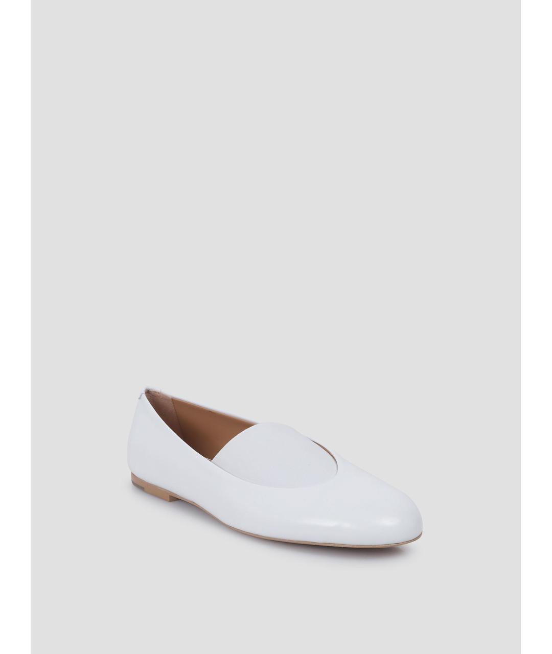 JIL SANDER Белые кожаные балетки, фото 3