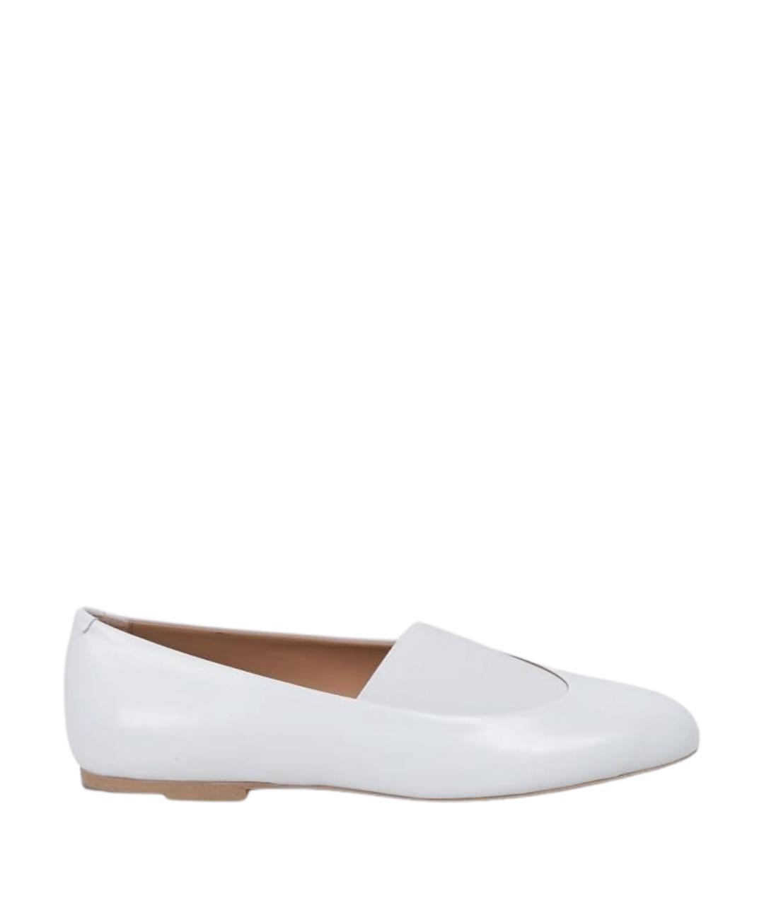 JIL SANDER Белые кожаные балетки, фото 1