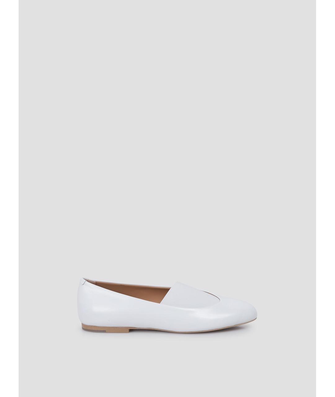 JIL SANDER Белые кожаные балетки, фото 4