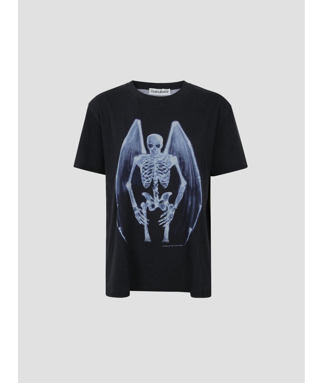 OUR LEGACY Черная хлопковая футболка, фото 4