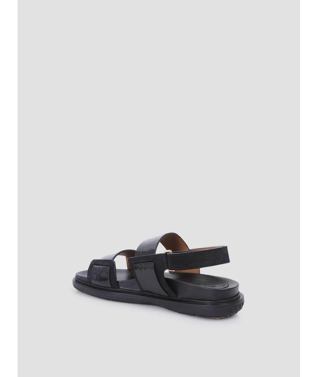 MARNI Черные кожаные босоножки, фото 2