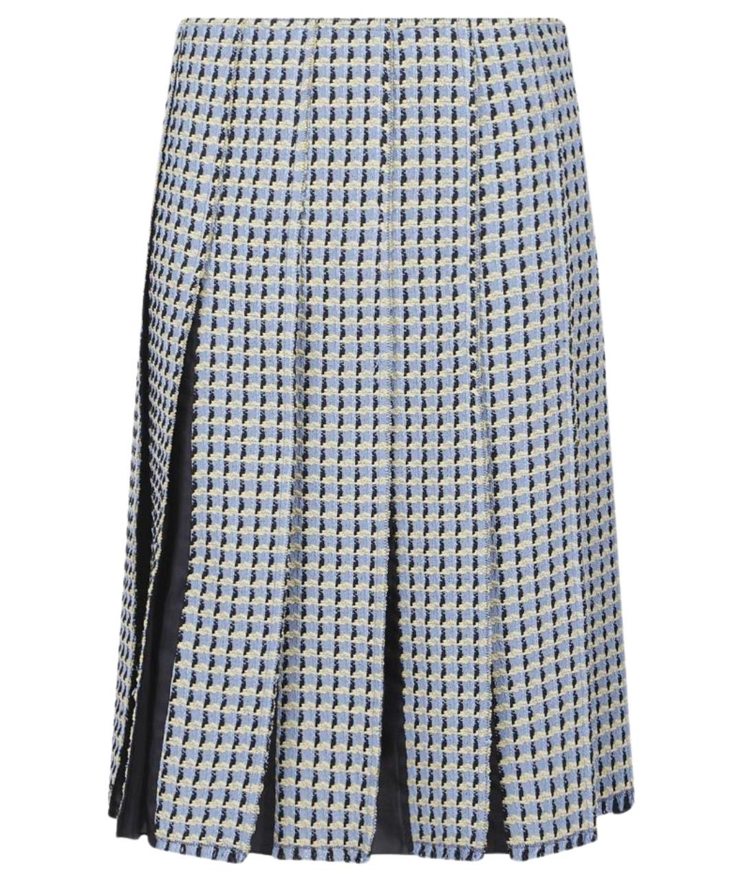 MARNI Голубая хлопковая юбка миди, фото 1