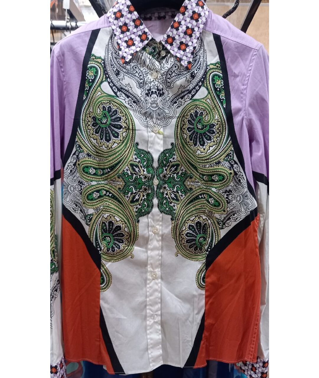 ETRO Мульти хлопко-эластановая рубашка, фото 8