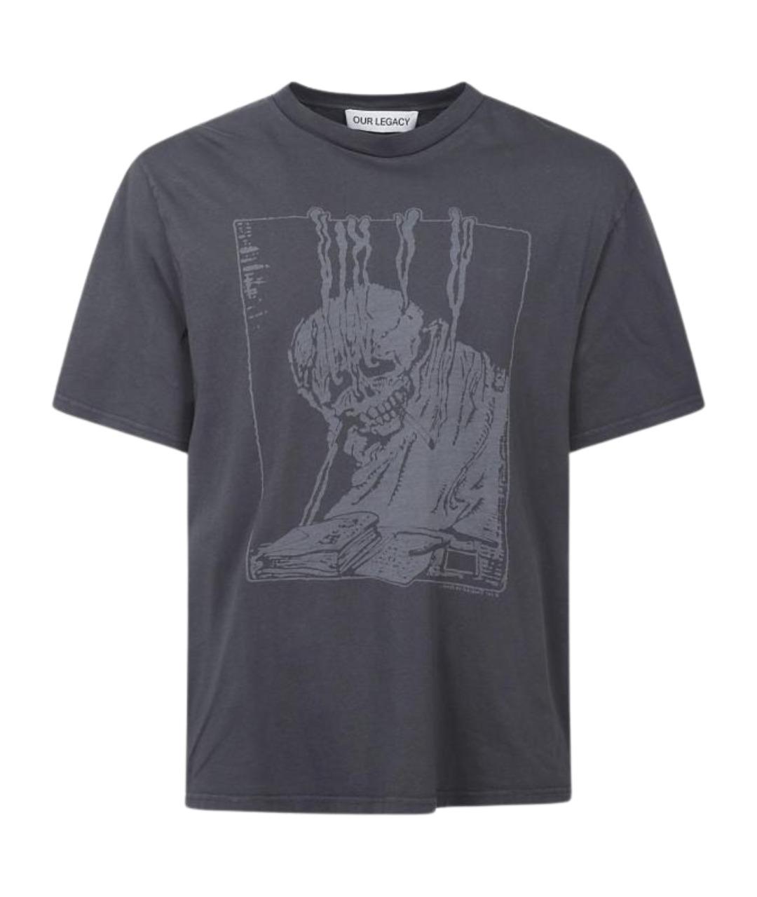 OUR LEGACY Серая хлопковая футболка, фото 1
