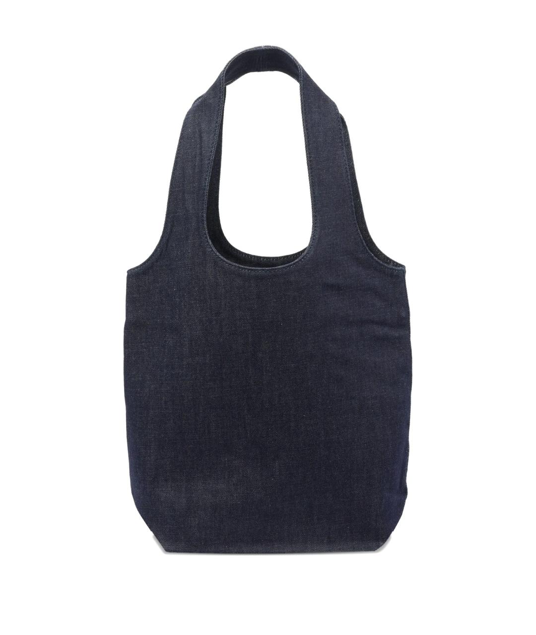 A.P.C. Темно-синяя хлопковая сумка тоут, фото 3