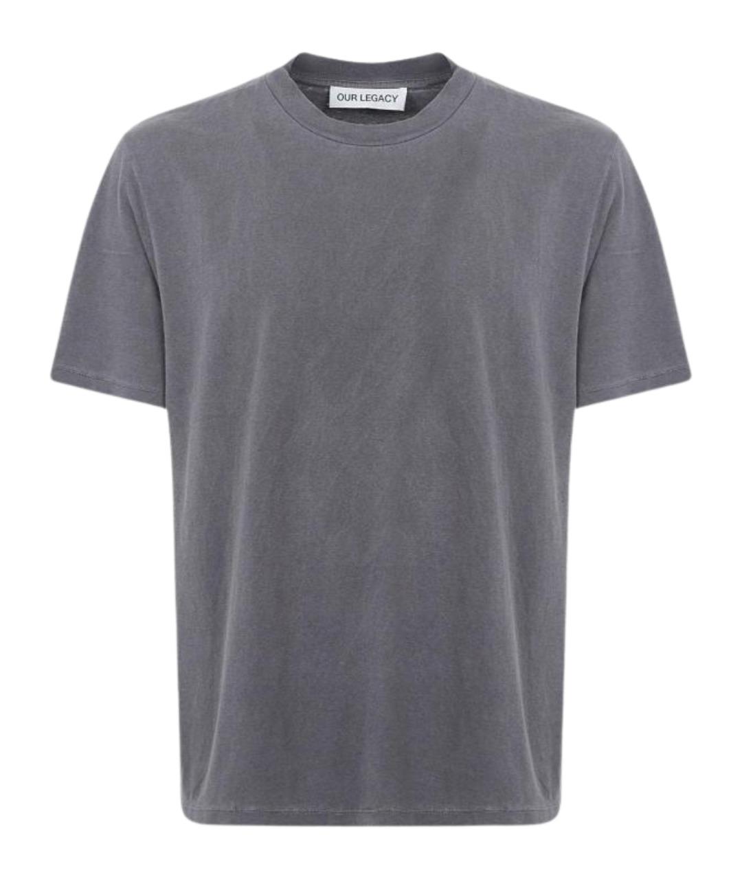 OUR LEGACY Серая хлопковая футболка, фото 1