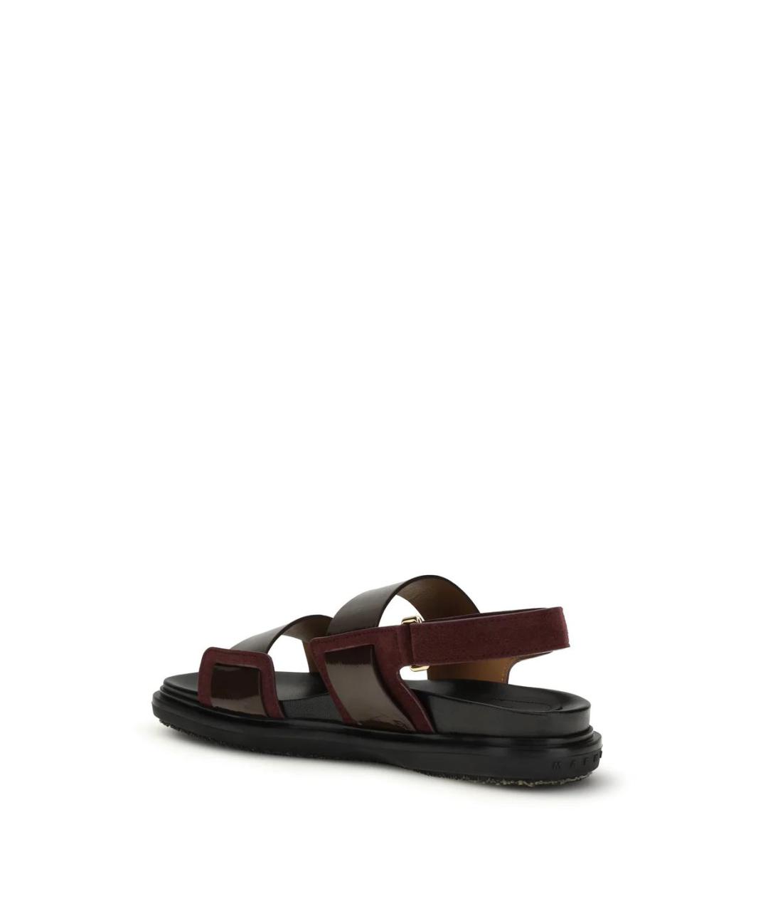 MARNI Бордовые кожаные сандалии, фото 2