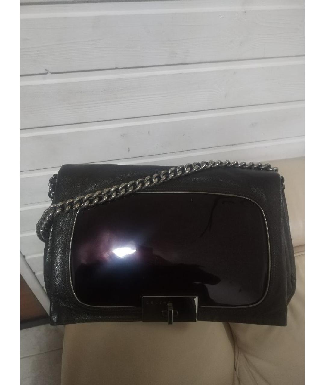 CELINE Черная кожаная сумка через плечо, фото 10
