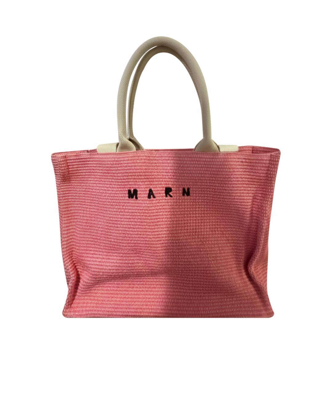 MARNI Коралловая тканевая пляжная сумка, фото 1