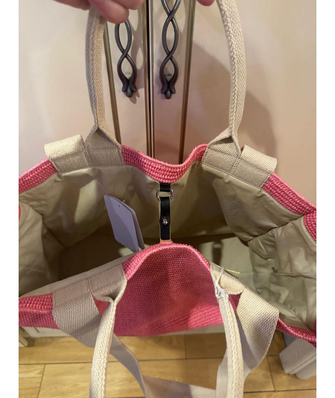 MARNI Коралловая тканевая пляжная сумка, фото 8
