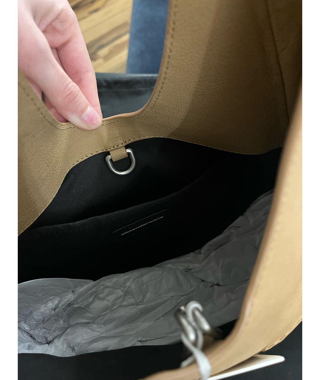 ALEXANDER WANG Бежевая кожаная сумка тоут, фото 4