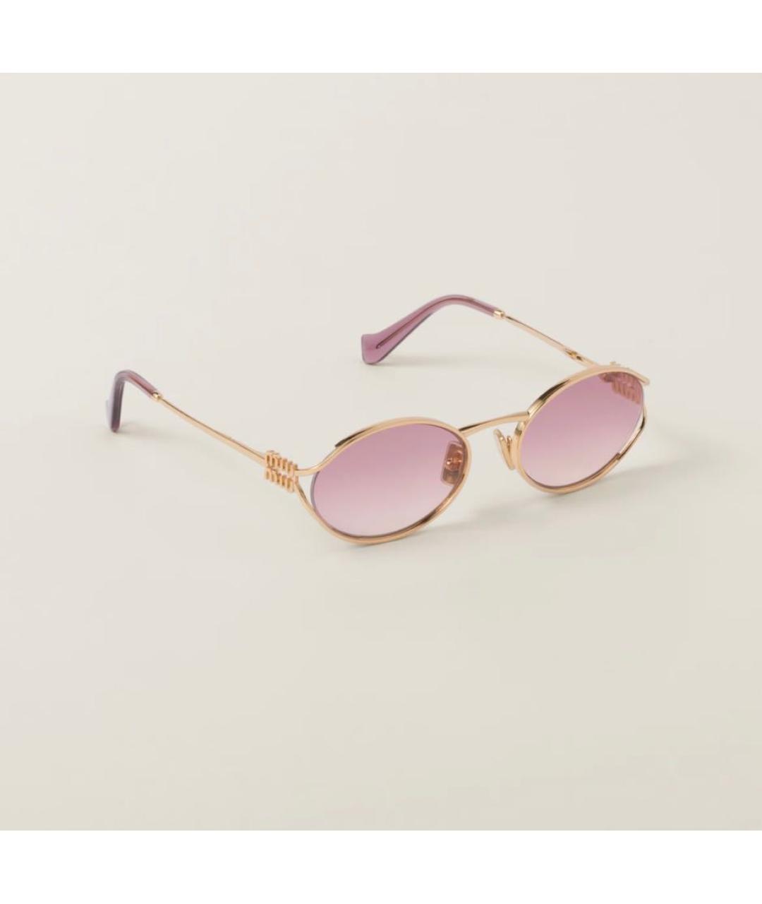 MIU MIU Розовые металлические солнцезащитные очки, фото 2