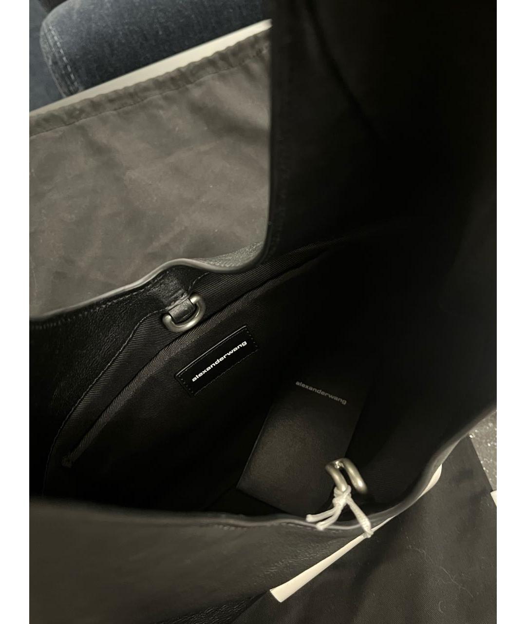ALEXANDER WANG Черная кожаная сумка тоут, фото 4