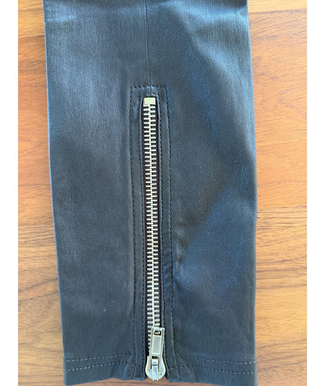 GIENCHI Коричневые кожаные брюки узкие, фото 7